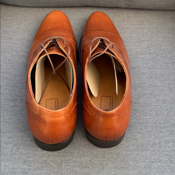 Men’s ASOS Tan Leather Oxford Dress Shoes UK 9 US 10 Brown Cap Toe Formal - Picture 4 of 11